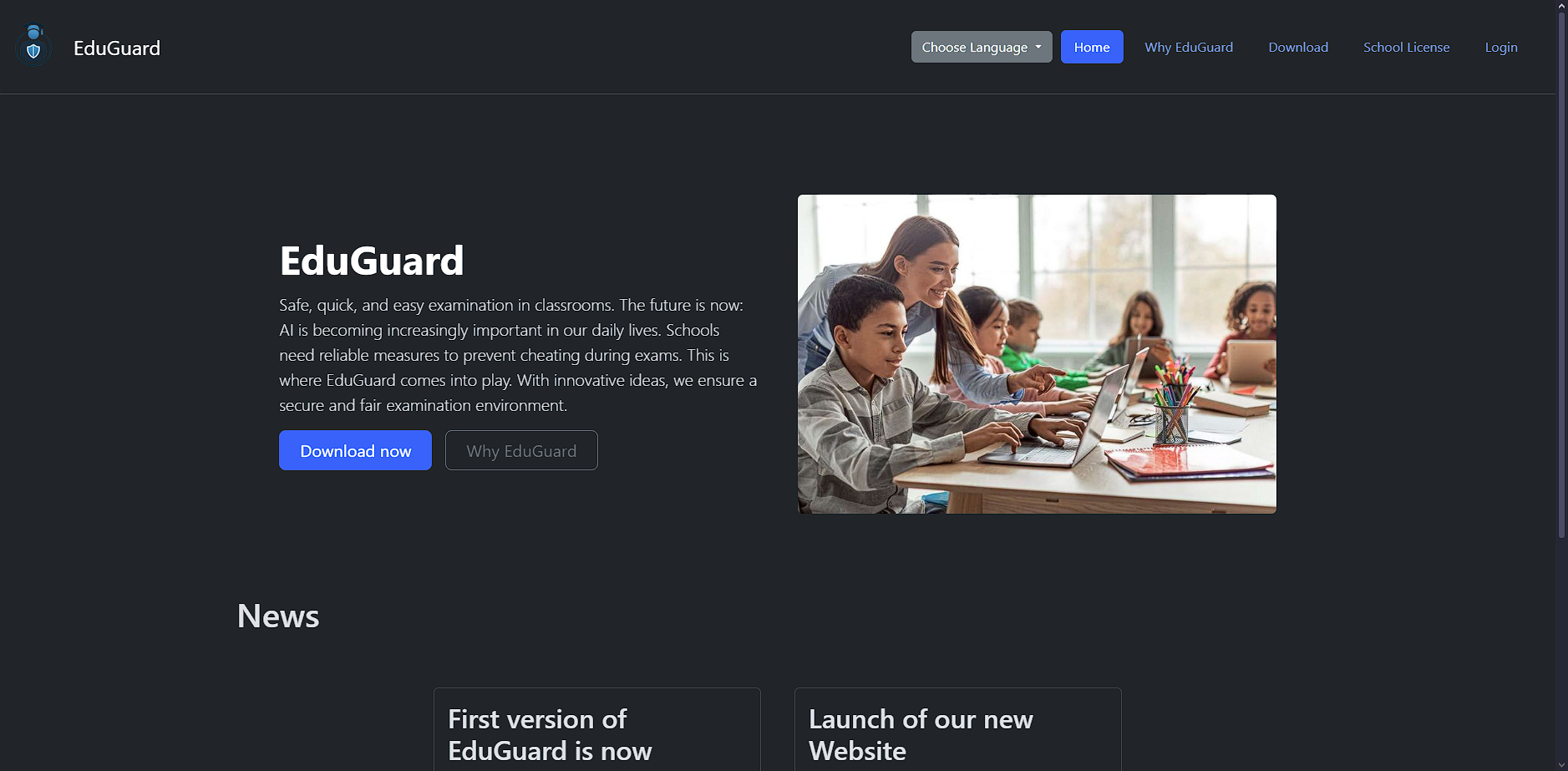 EduGuard landing Page